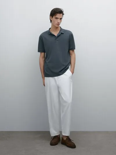 SHORT SLEEVE COTTON KNIT POLO SHIRT