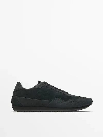 CONTRAST NUBUCK TRAINERS