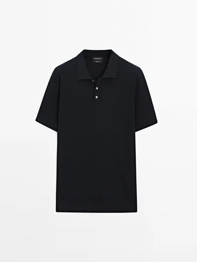 100% COTTON RIB KNIT POLO SHIRT