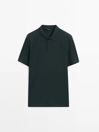 SLIM FIT POLO SHIRT MICRO STRUCTURED COTTON