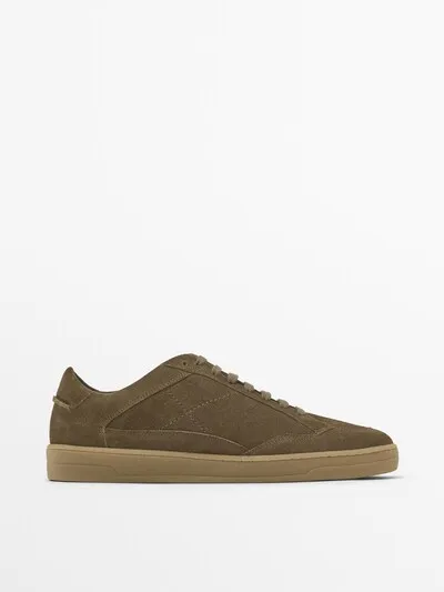 SPLIT SUEDE TRAINERS